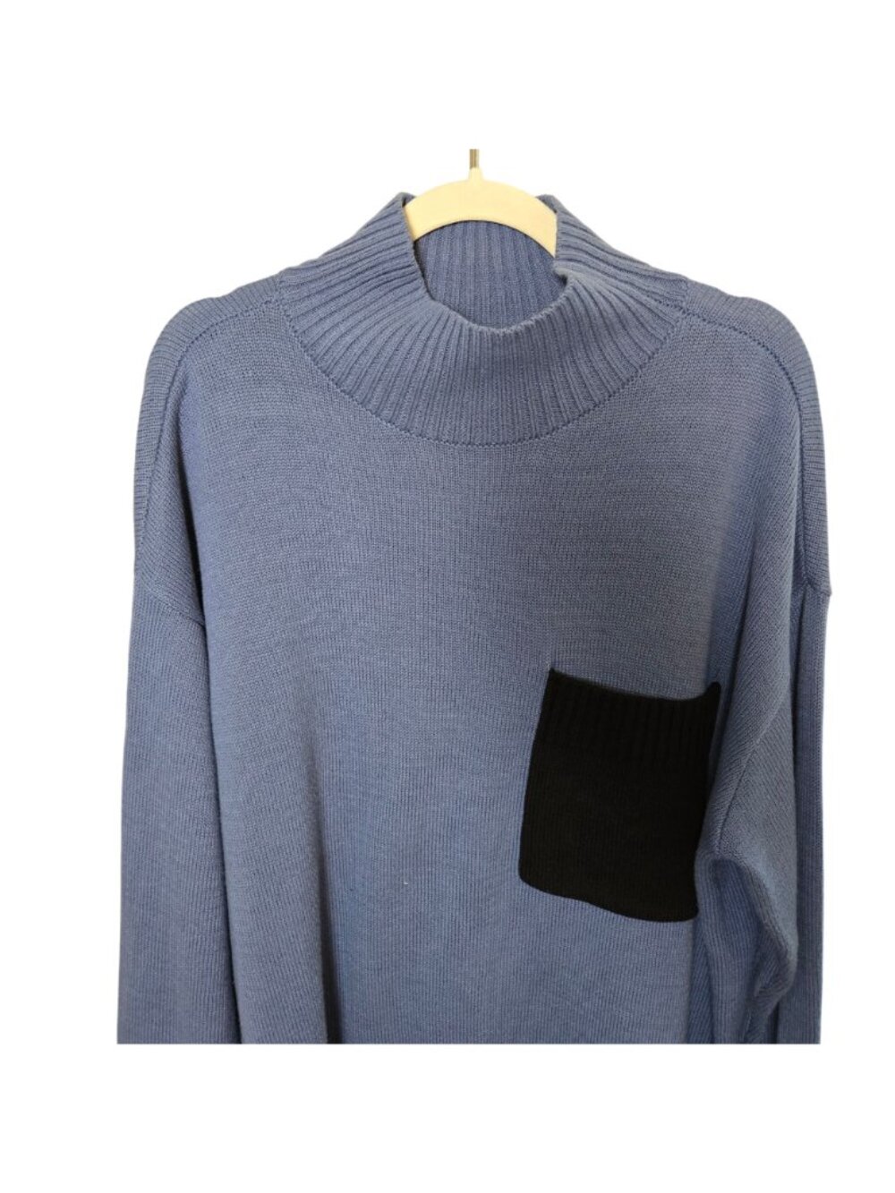 Peace Love World Cotton Blend Turtleneck One Pocket Sweater Size 1X - Picture 4 of 7